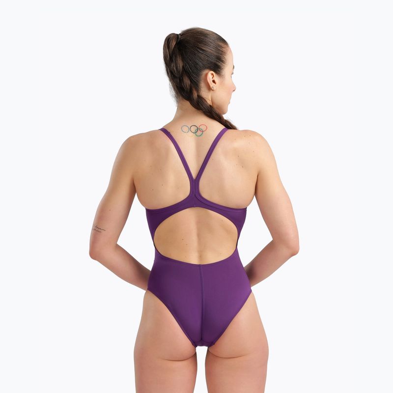 Damen-Einteiler Badeanzug Arena Team Light Drop Solid plum/white 7