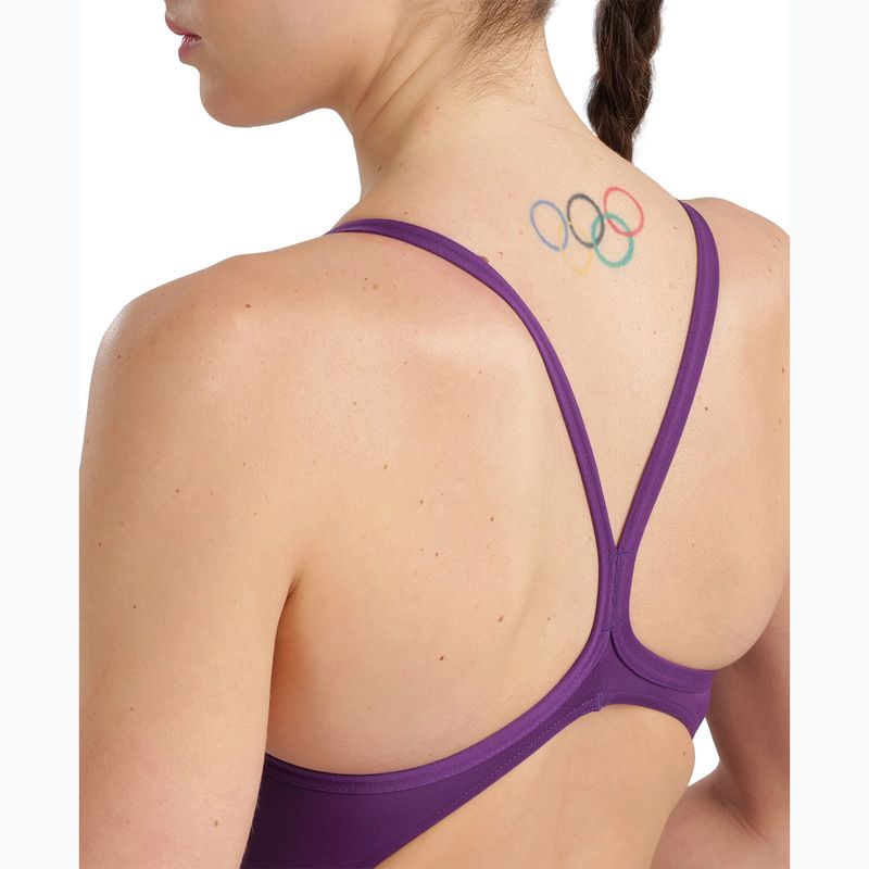 Damen-Einteiler Badeanzug Arena Team Light Drop Solid plum/white 8