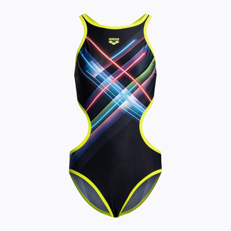 Einteiliger Badeanzug Damen Arena Tech One Back Placement schwarz-bunt 5561