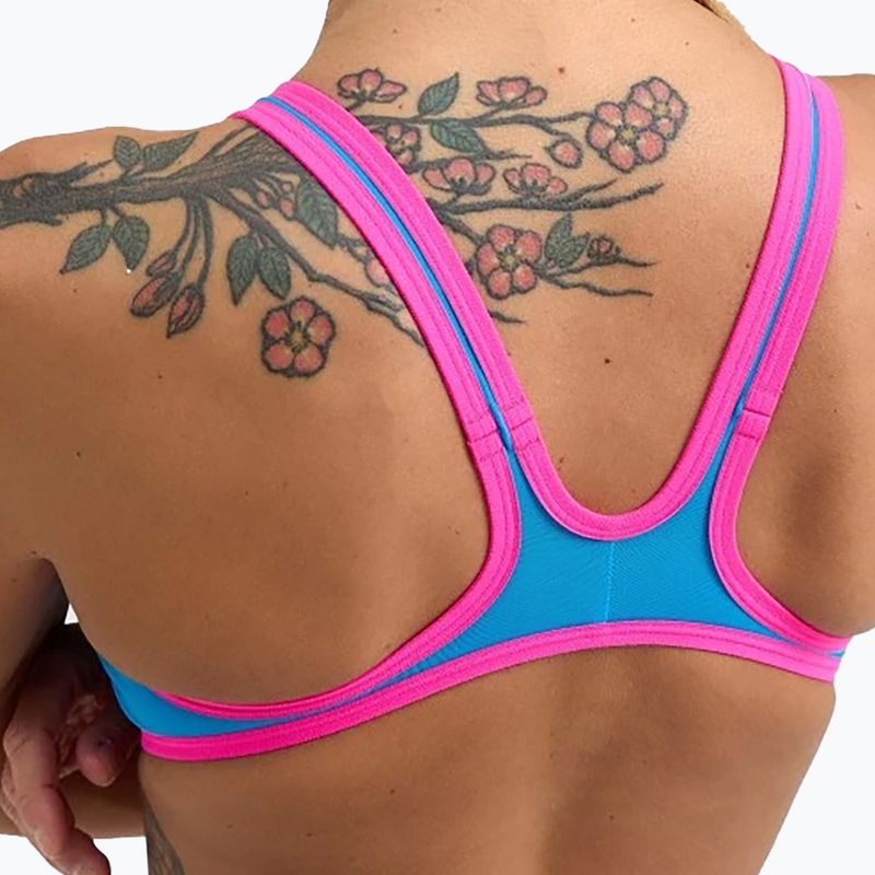 Einteiliger Damen-Badeanzug arena One Biglogo One Piece türkis/fluo pink 6