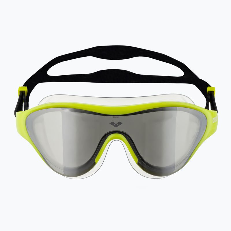 Schwimmmaske Taucherbrille arena The One Mask Mirror silver/soft green/black 2