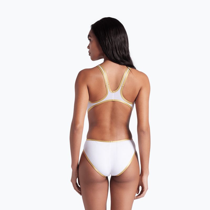 Damen-Einteiler Badeanzug Arena One Biglogo One Piece white/gold 8