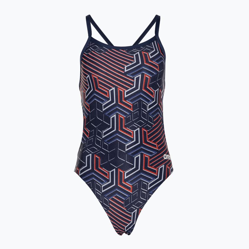 Einteiliger Damen-Badeanzug arena Kikko Pro Swimsuit Challenge Back navy/team redwhiteblue