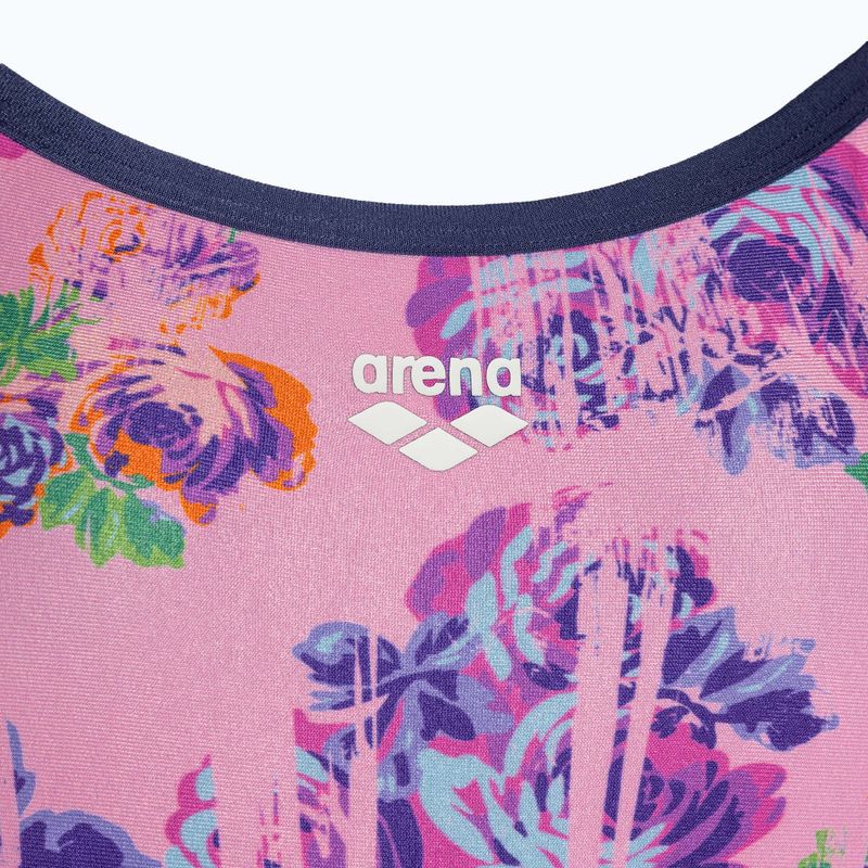 Einteiliger Damen-Badeanzug arena Rose Texture Swimsuit Xcross Back multi pink/navy 3