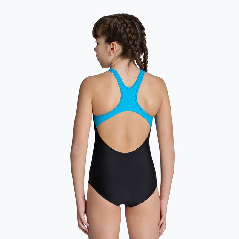 Einteiliger Kinder-Badeanzug arena Multi Pixels New Swim Pro Back schwarz/türkis 4