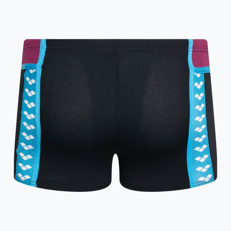 Men's arena Icons Swim Short Panel Boxershorts schwarz/neonblau/rot fandango/türkis