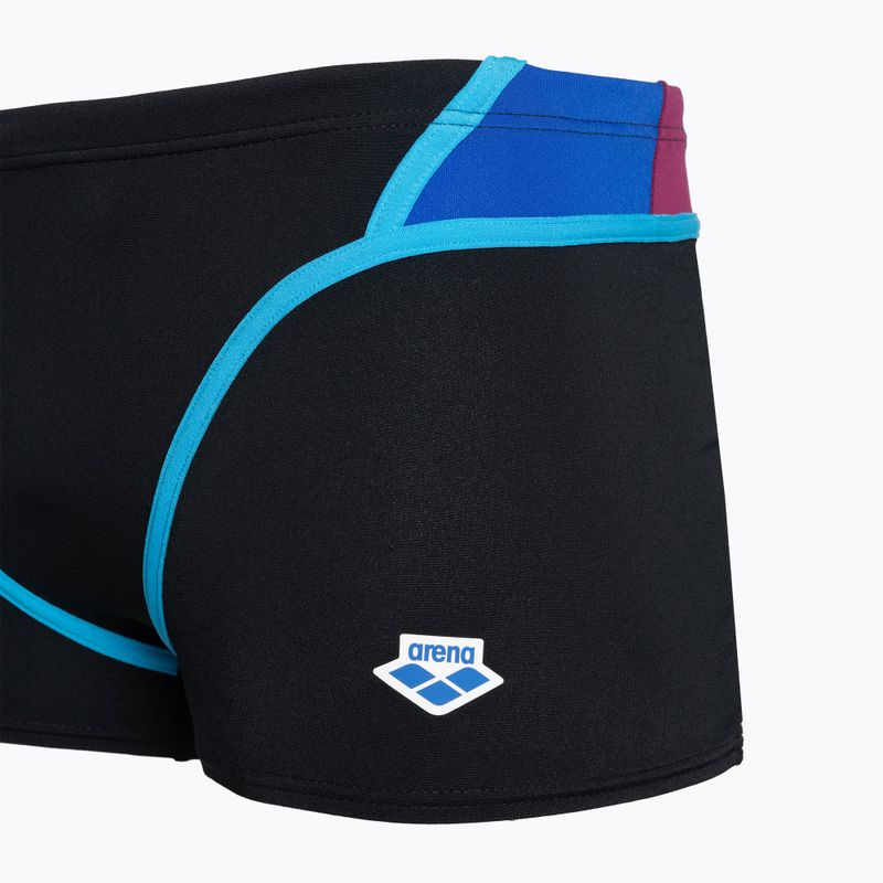 Men's arena Icons Swim Short Panel Boxershorts schwarz/neonblau/rot fandango/türkis