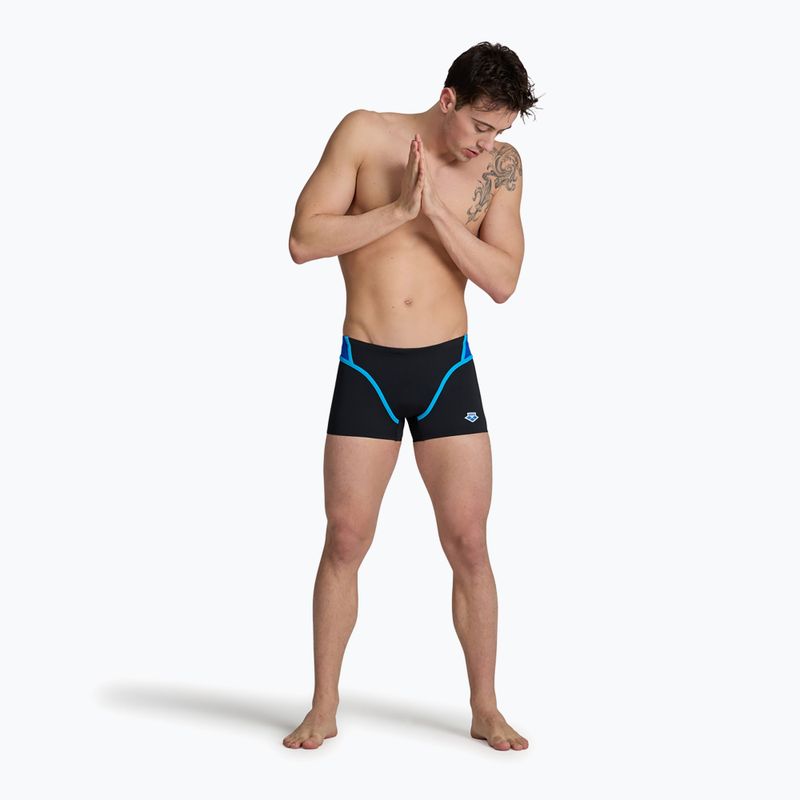 Men's arena Icons Swim Short Panel Boxershorts schwarz/neonblau/rot fandango/türkis