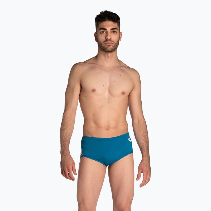 Men's arena Planet Swim Low Waist Short blau cosmo/weiß multi swim boxers