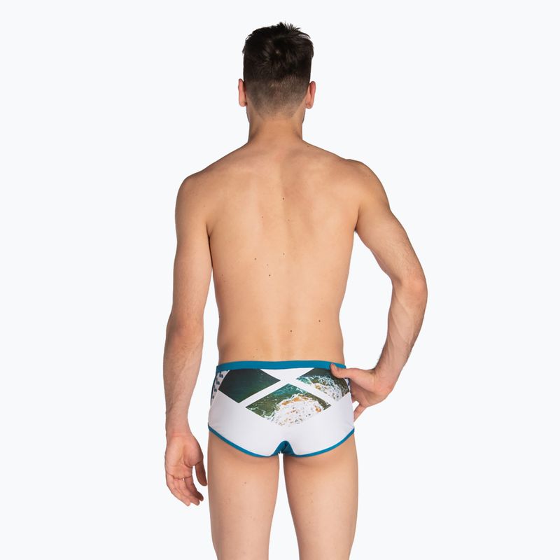 Men's arena Planet Swim Low Waist Short blau cosmo/weiß multi swim boxers