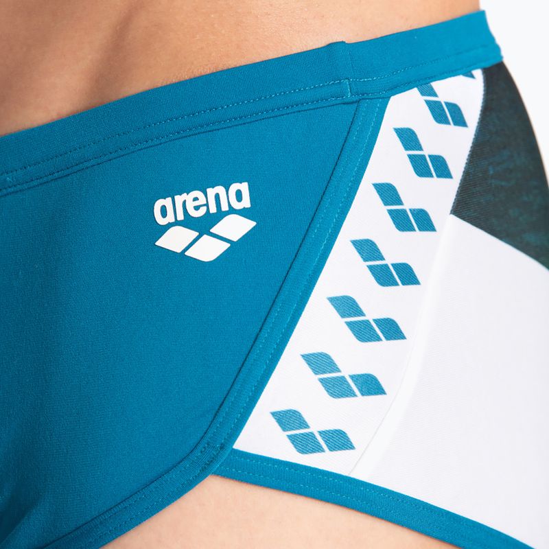 Men's arena Planet Swim Low Waist Short blau cosmo/weiß multi swim boxers