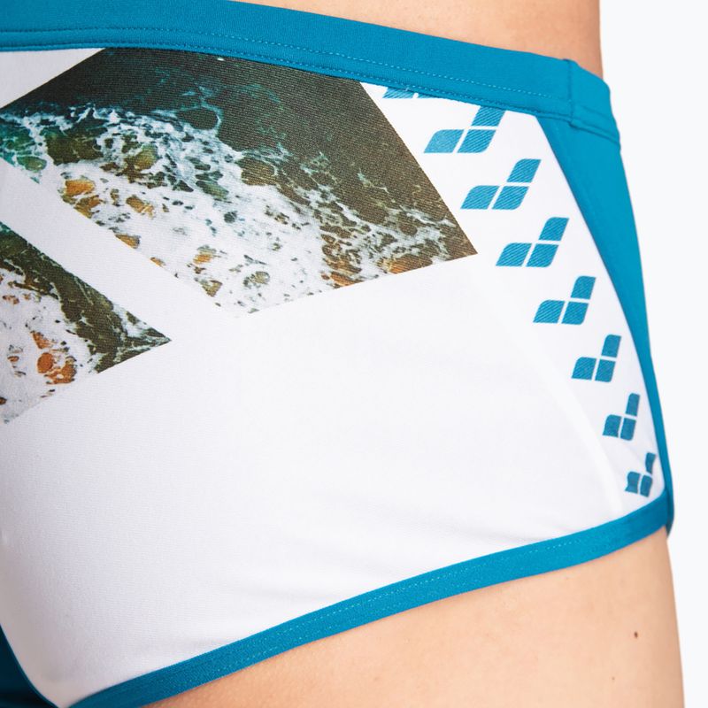Men's arena Planet Swim Low Waist Short blau cosmo/weiß multi swim boxers