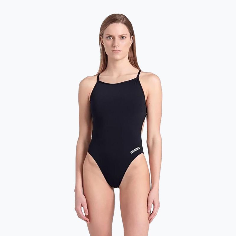 Einteiliger Badeanzug arena Lace Back Solid schwarz/weiß 5