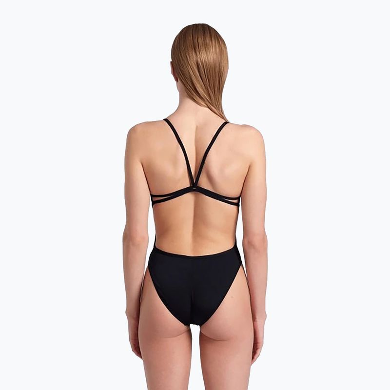 Einteiliger Badeanzug arena Lace Back Solid schwarz/weiß 7