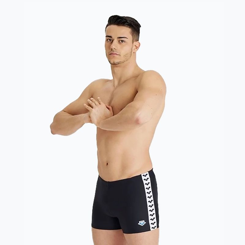 Arena Icons Swim Short Solid schwarz/weiße Badeboxershorts 4