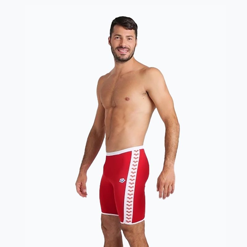 Men's arena Icons Swim Jammer Solid rot/weiß 5