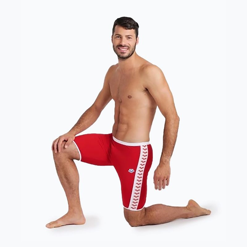 Men's arena Icons Swim Jammer Solid rot/weiß 7