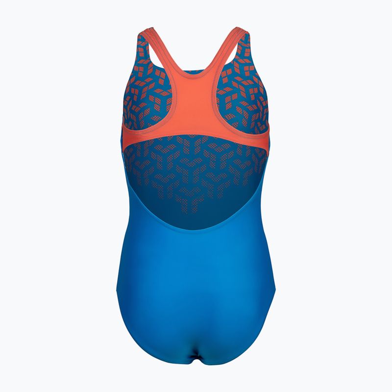 Einteiliger Kinder-Badeanzug arena Kikko V Swim Pro Back blau china/calypso coral 3