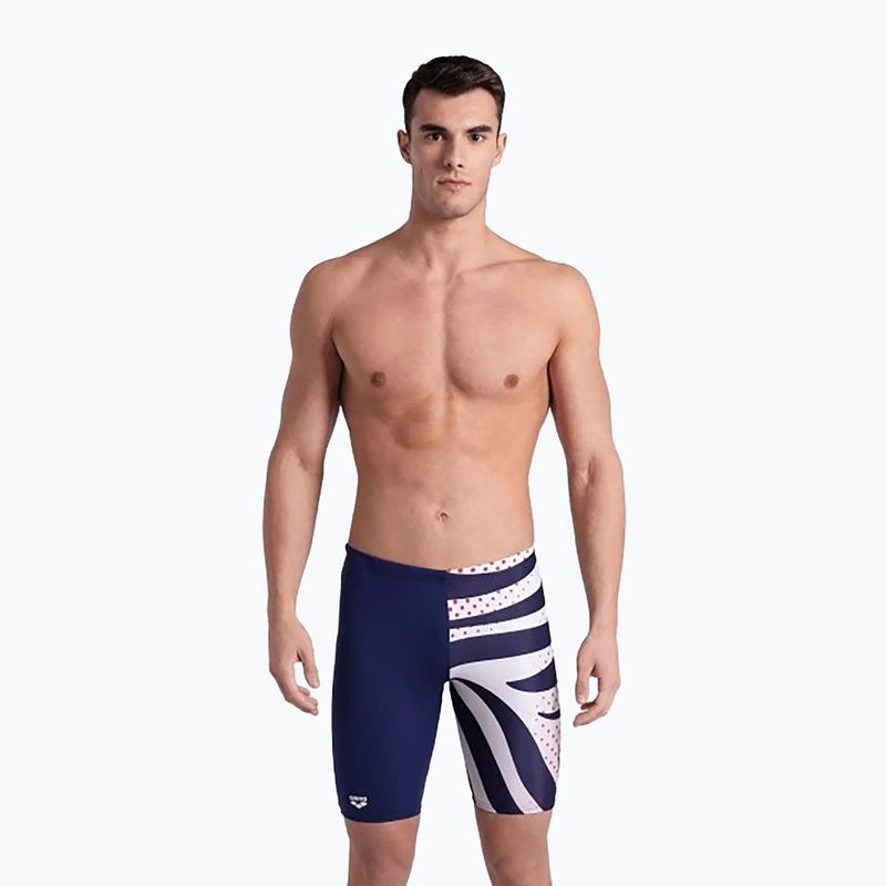 Men's arena Multi Stripes Swim Jammer navy/white multi