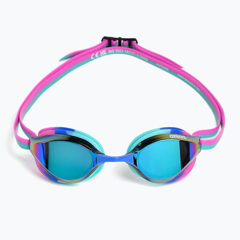 Schwimmbrille arena Python Mirror turquoise/water/fuchsia 4