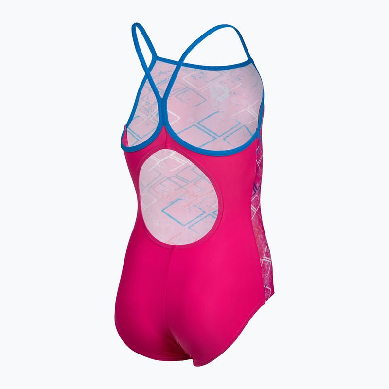 Arena Daly Light Drop Back freak rose/blau china Kinderbadeanzug einteilig