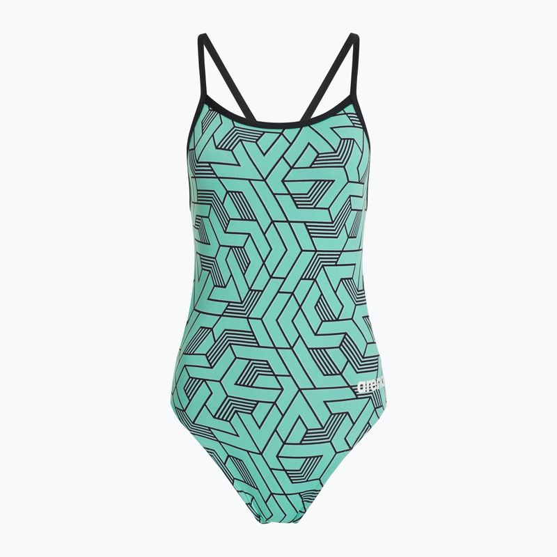 Badeanzug Damen arena Escape Challenge Back black/water blue multi