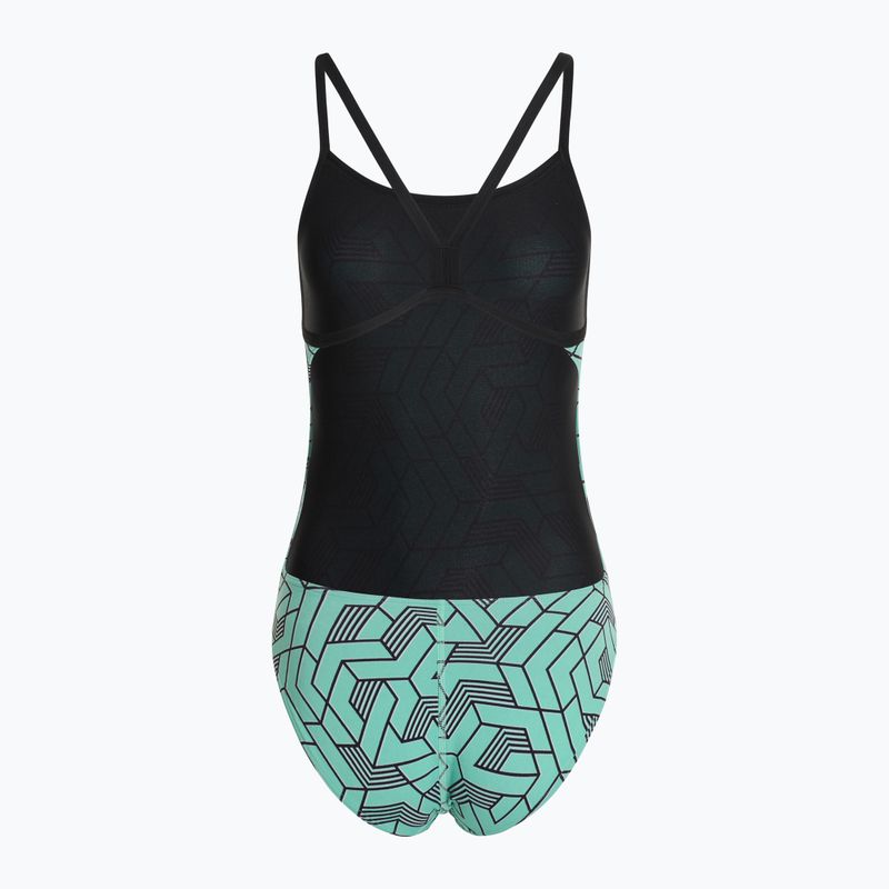 Badeanzug Damen arena Escape Challenge Back black/water blue multi 2