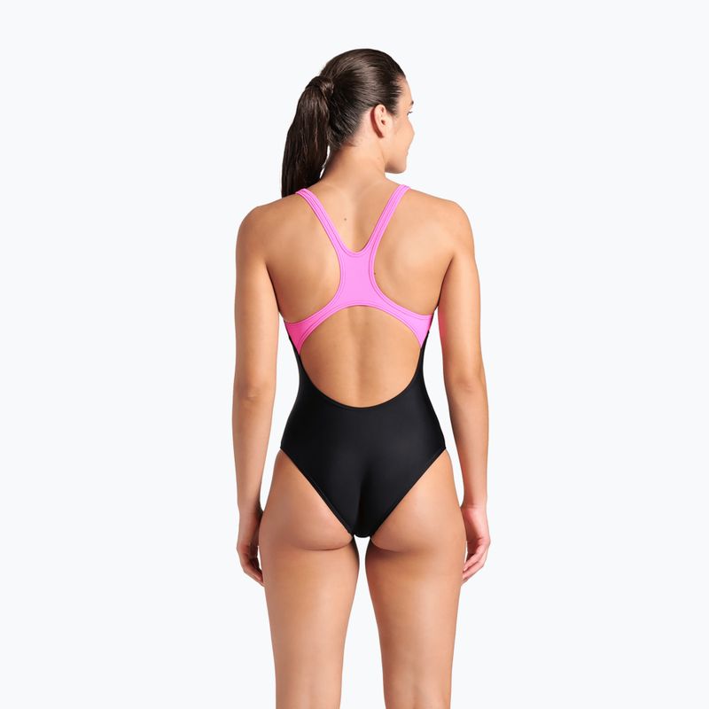 Badeanzug Damen arena Imaginary Swim Pro Back black/shocking pink/multi 7