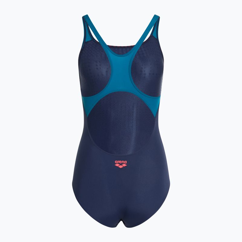 Badeanzug Damen arena Foggy Dots Swim Pro Back navy / blue cosmo 2