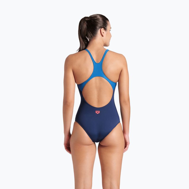 Badeanzug Damen arena Foggy Dots Swim Pro Back navy / blue cosmo 6