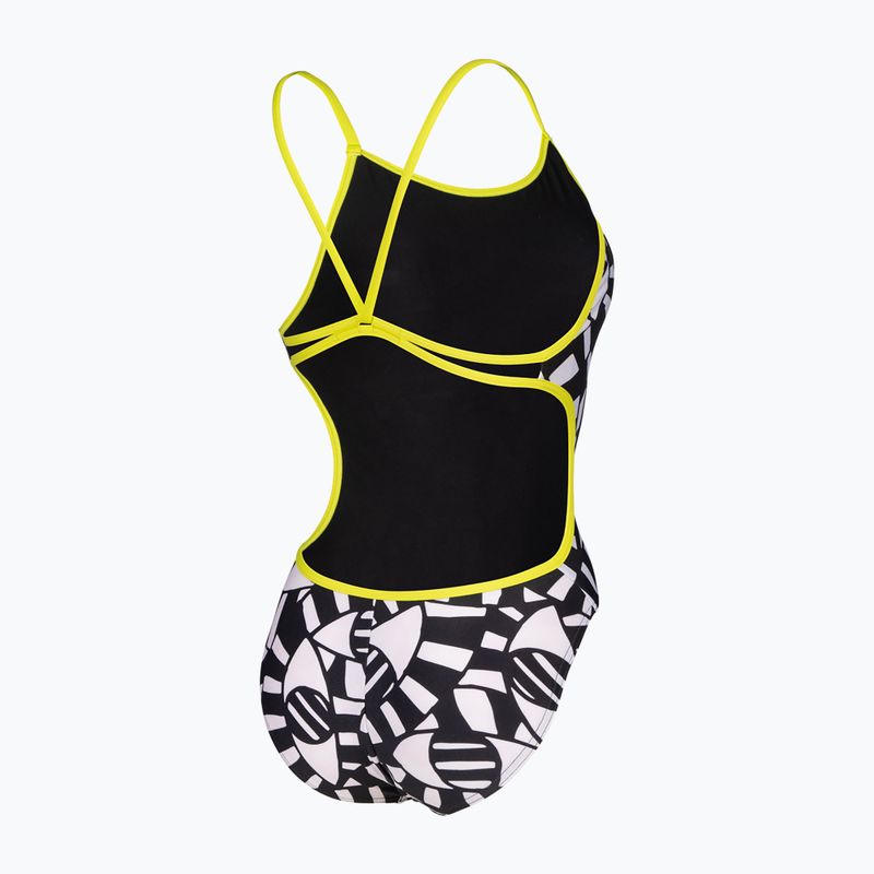 Badeanzug Damen arena Open Your Eyes Lace Back black multi/soft green 4