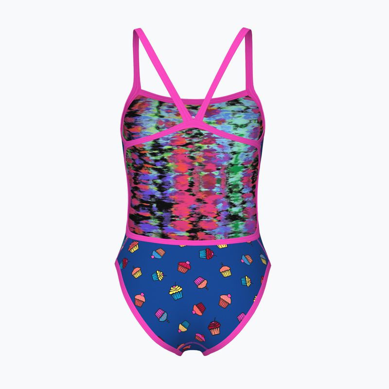 Badeanzug Damen arena Reversible Swimsuit Challenge Back royal multi/shocking pink 3