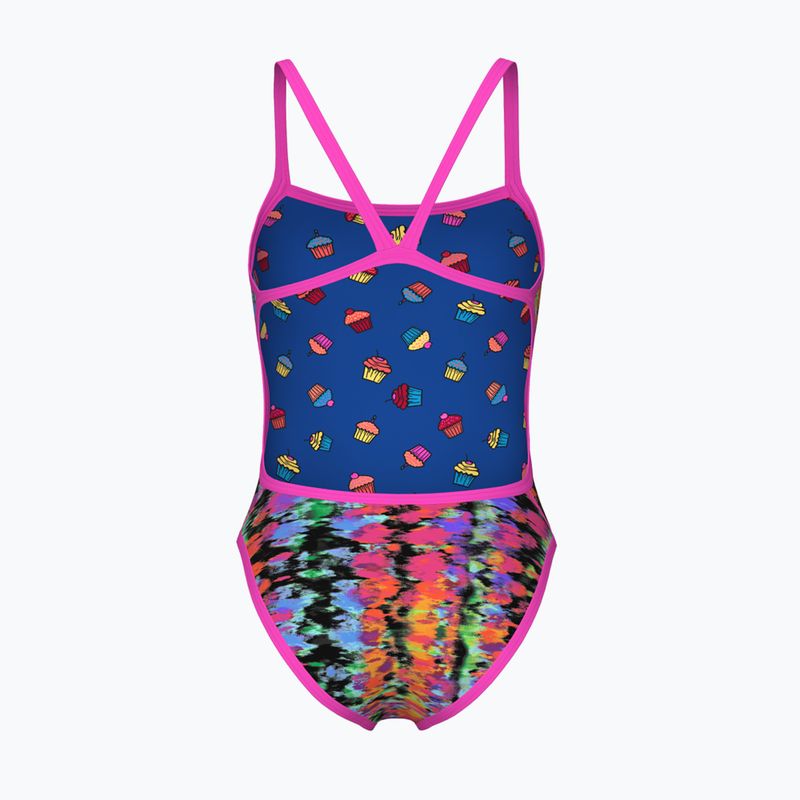 Badeanzug Damen arena Reversible Swimsuit Challenge Back royal multi/shocking pink 4