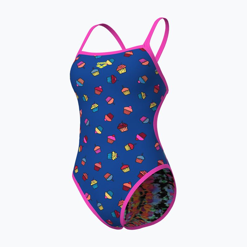 Badeanzug Damen arena Reversible Swimsuit Challenge Back royal multi/shocking pink 5