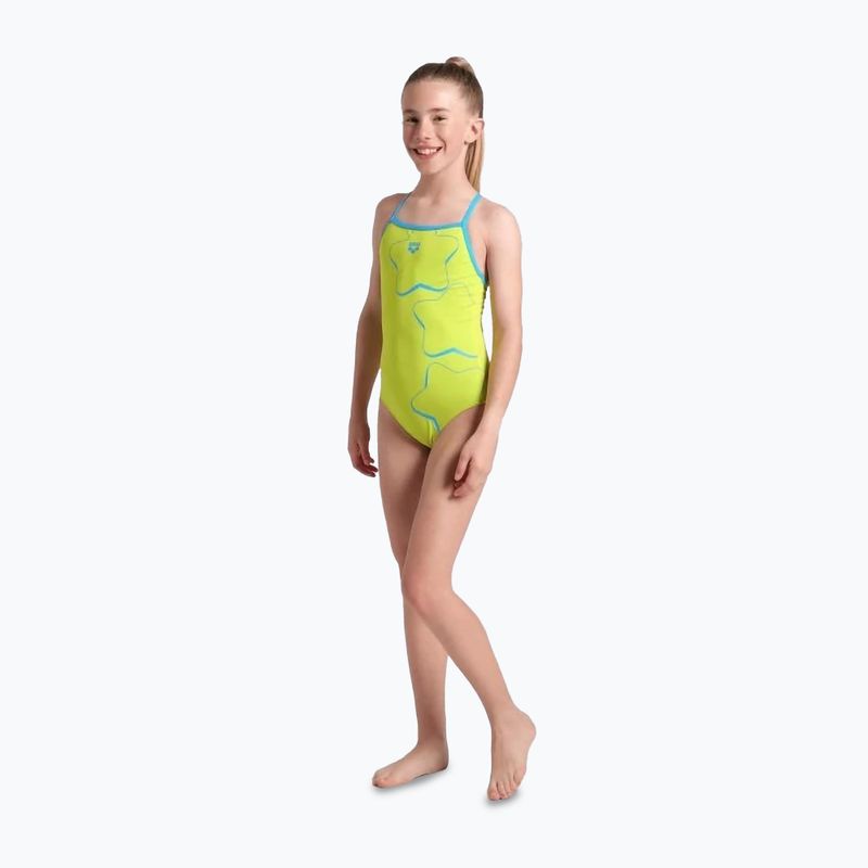Badeanzug Kinder arena Star Graphic Lightdrop Back soft green / turquoise 5