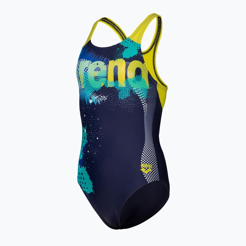 Badeanzug Kinder arena Light Tricks Swim Pro Back navy/soft green/multi 3
