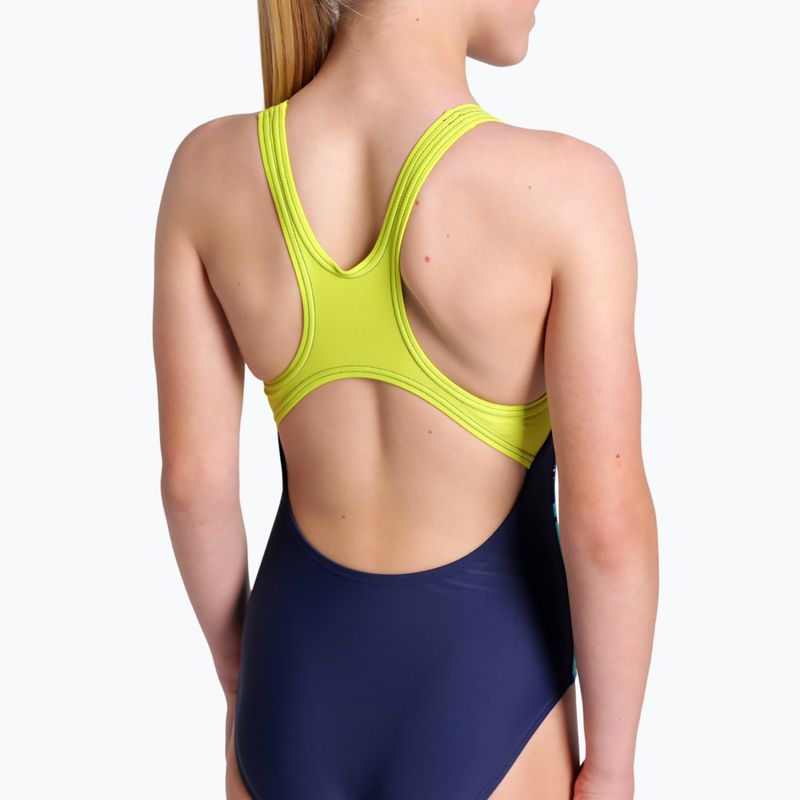 Badeanzug Kinder arena Light Tricks Swim Pro Back navy/soft green/multi 9