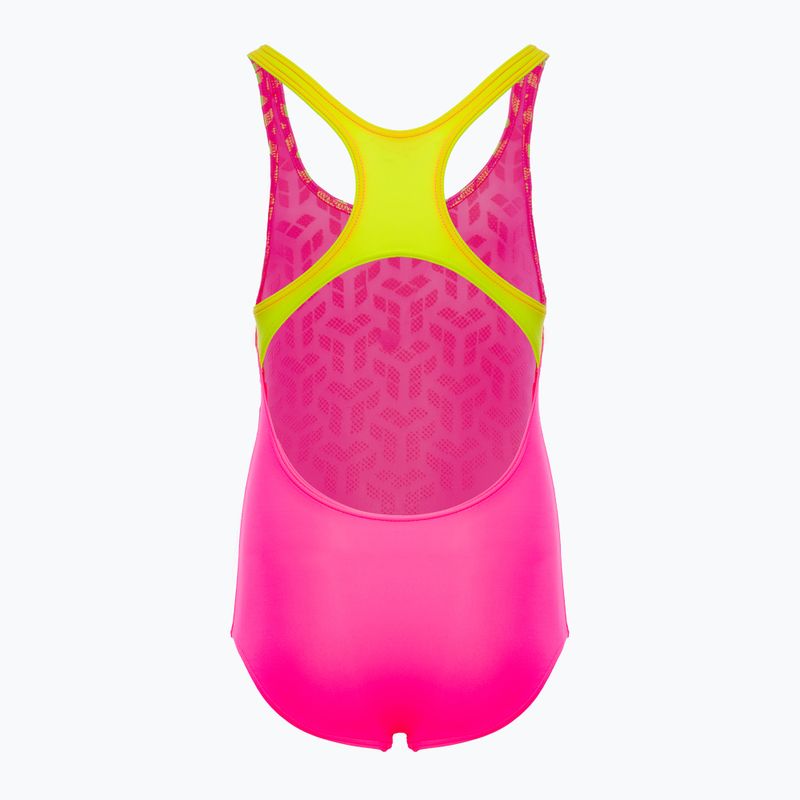 Einteiliger Schwimmanzug Kinder arena Kikko V Swim Pro Back shocking pink / soft green 2