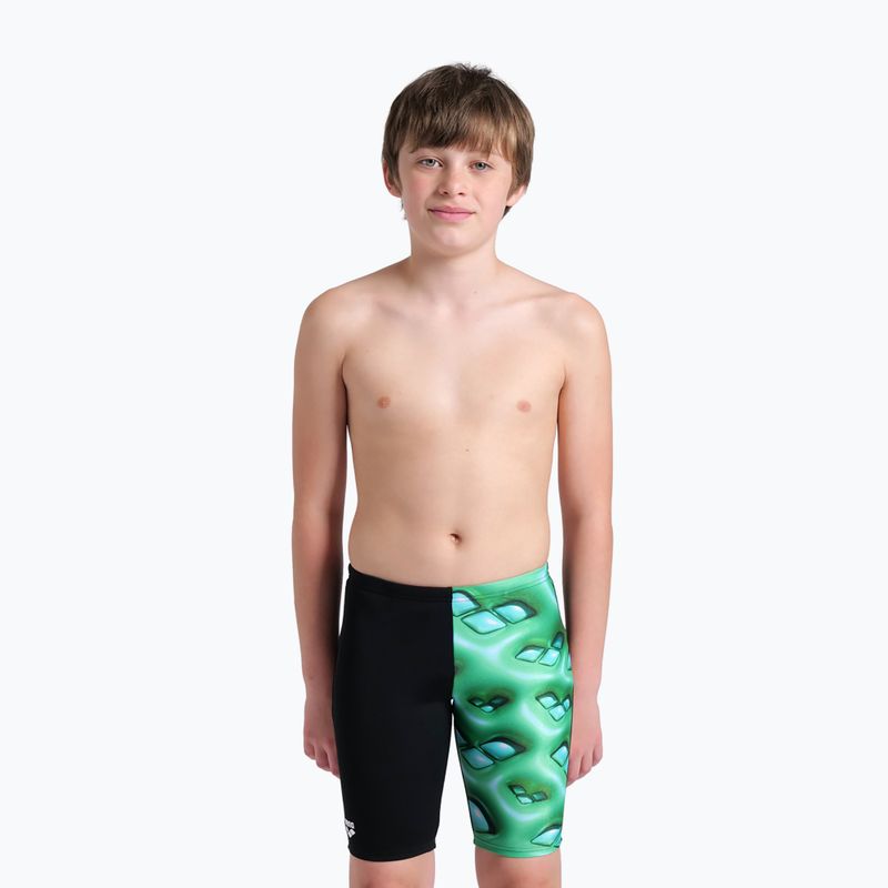 Kinder arena Foam Swim Jammer schwarz/soft green multi