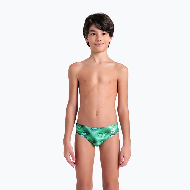 Kinder arena Foam Swim Briefs schwarz/soft green multi