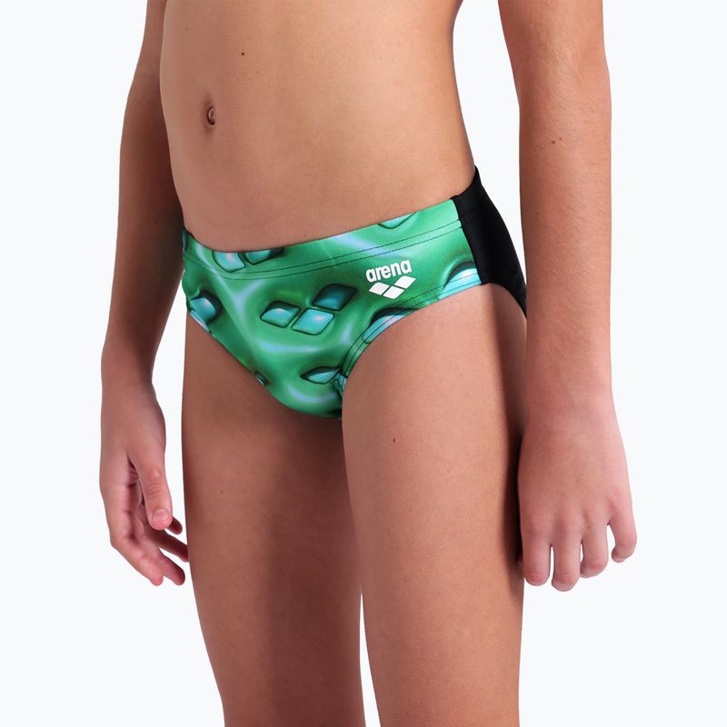 Kinder arena Foam Swim Briefs schwarz/soft green multi