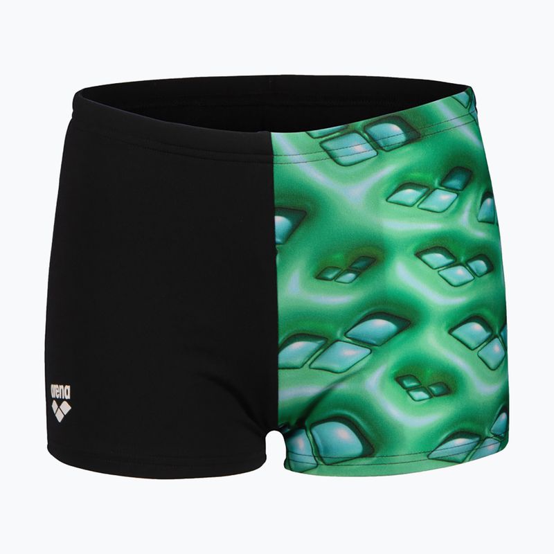 Kinderschwimmboxer arena Foam Swim Short schwarz/soft green multi