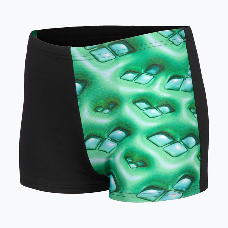 Kinderschwimmboxer arena Foam Swim Short schwarz/soft green multi