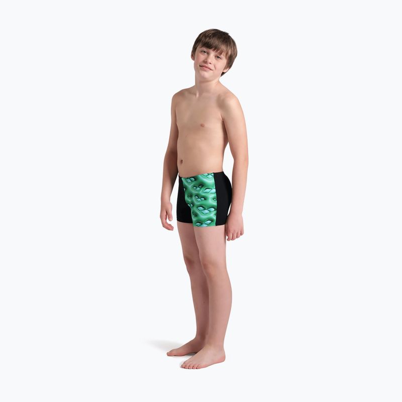Kinderschwimmboxer arena Foam Swim Short schwarz/soft green multi