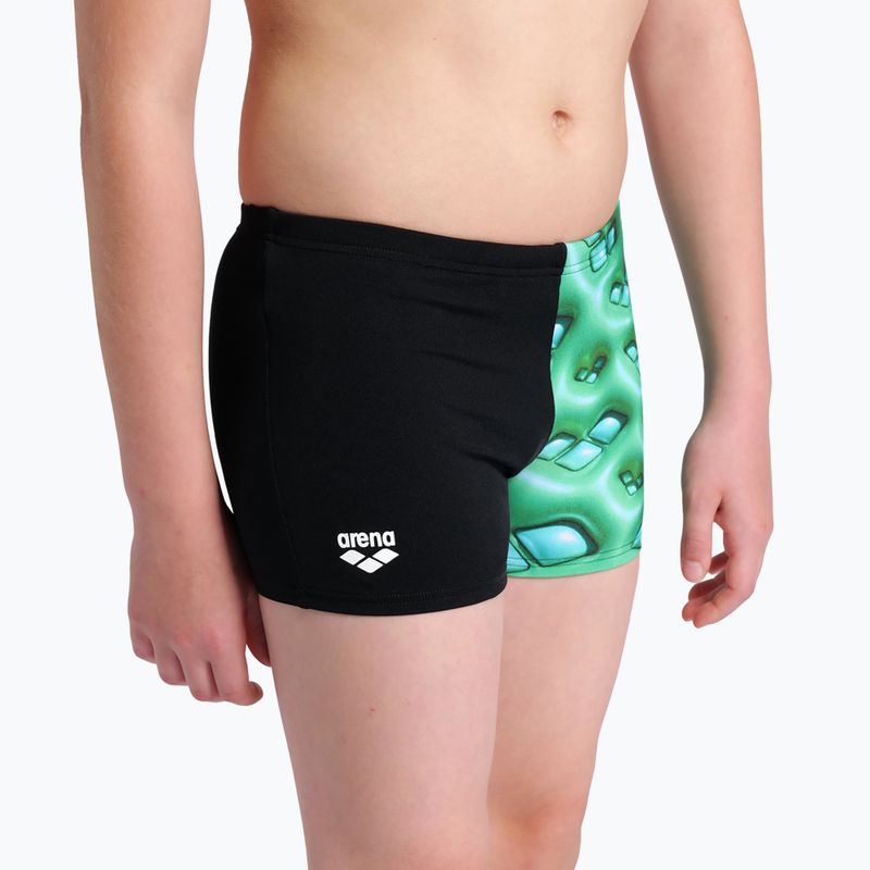 Kinderschwimmboxer arena Foam Swim Short schwarz/soft green multi