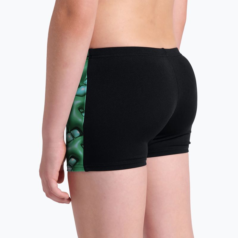 Kinderschwimmboxer arena Foam Swim Short schwarz/soft green multi