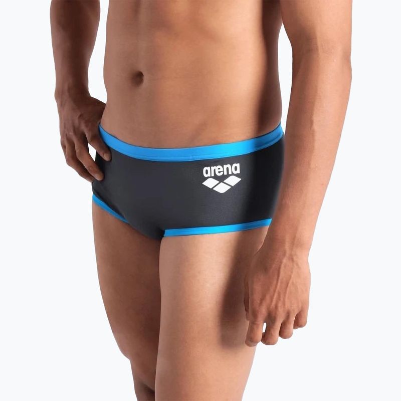 Herren-Schwimmboxer arena One Low Waist Short Big Logo asphalt/türkis