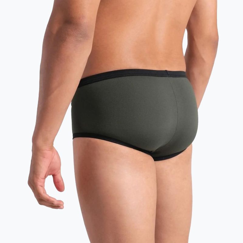 Herren Schwimm-Boxershorts arena One Low Waist Short Big Logo dark sage/black