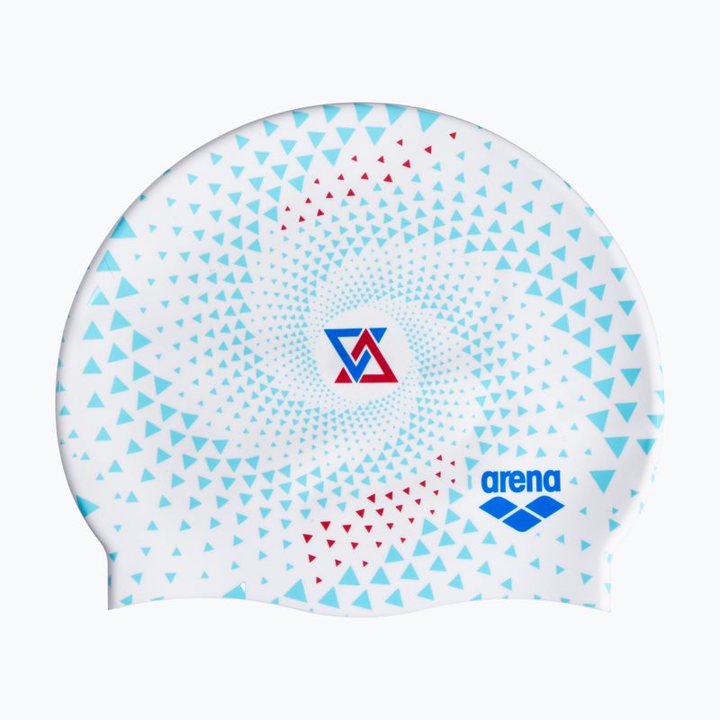 Schwimmkappe Badehaube arena Print 2 fireflow / white