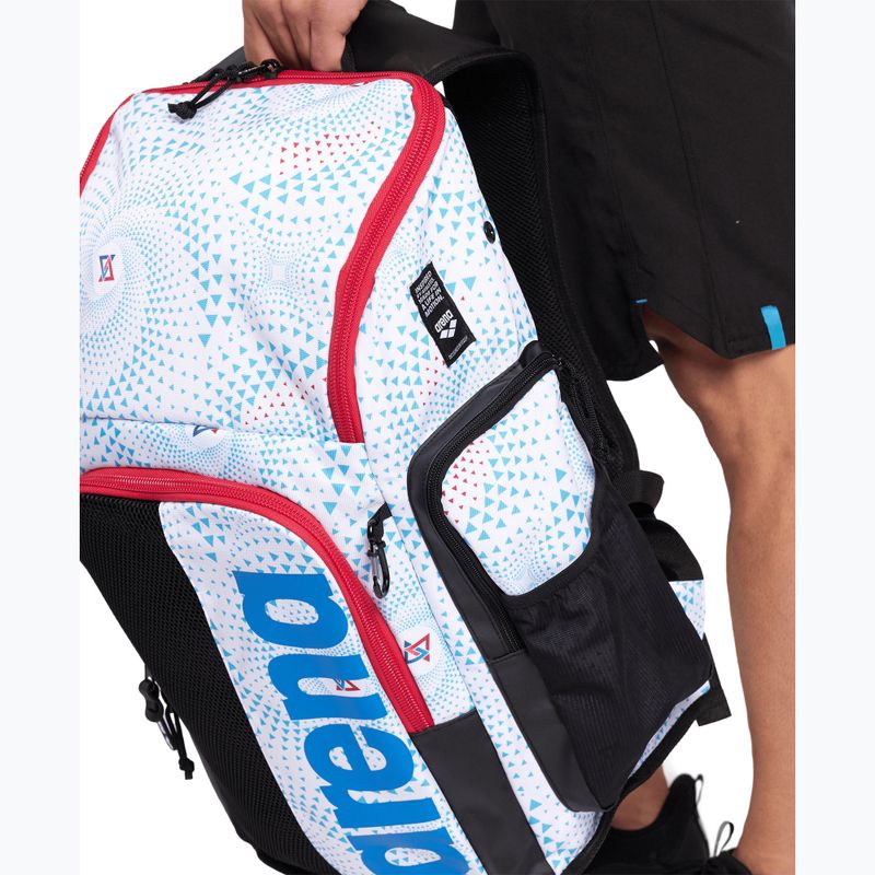 Arena Spiky III 45 l Allover fireflow / weißer Schwimmrucksack 12
